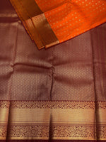 Orange and Brown silk saree- SS1018