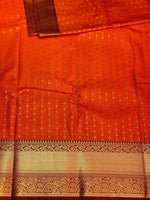 Orange and Brown silk saree- SS1018