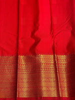 sandal and red silk saree- SS1SR