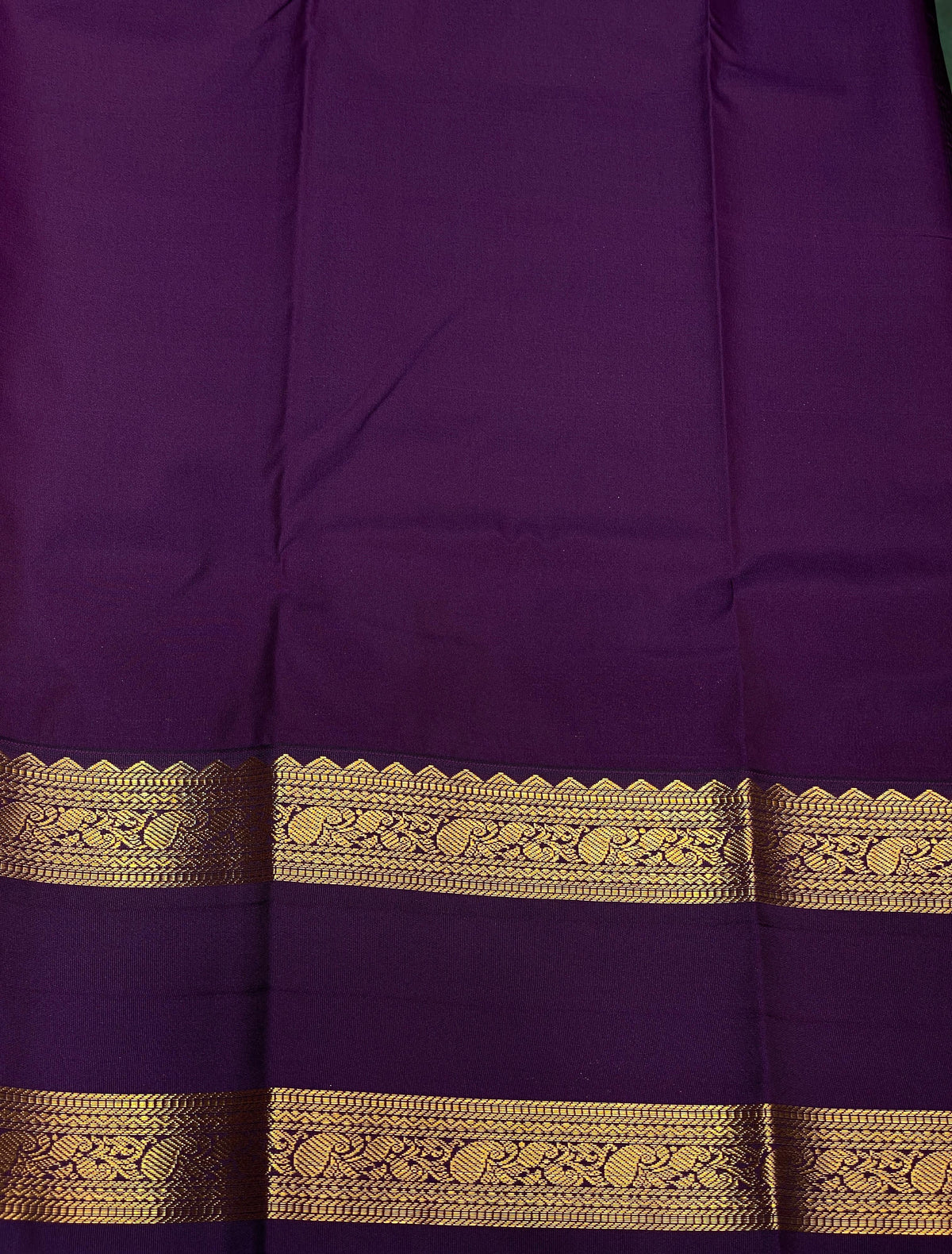 Red and Violet silk saree- PSSOM04