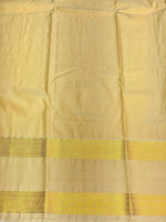 Blue and off-white silk saree- PRG15