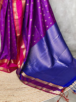 purple and Blue traditional kanchi saree - PSSPURPLE