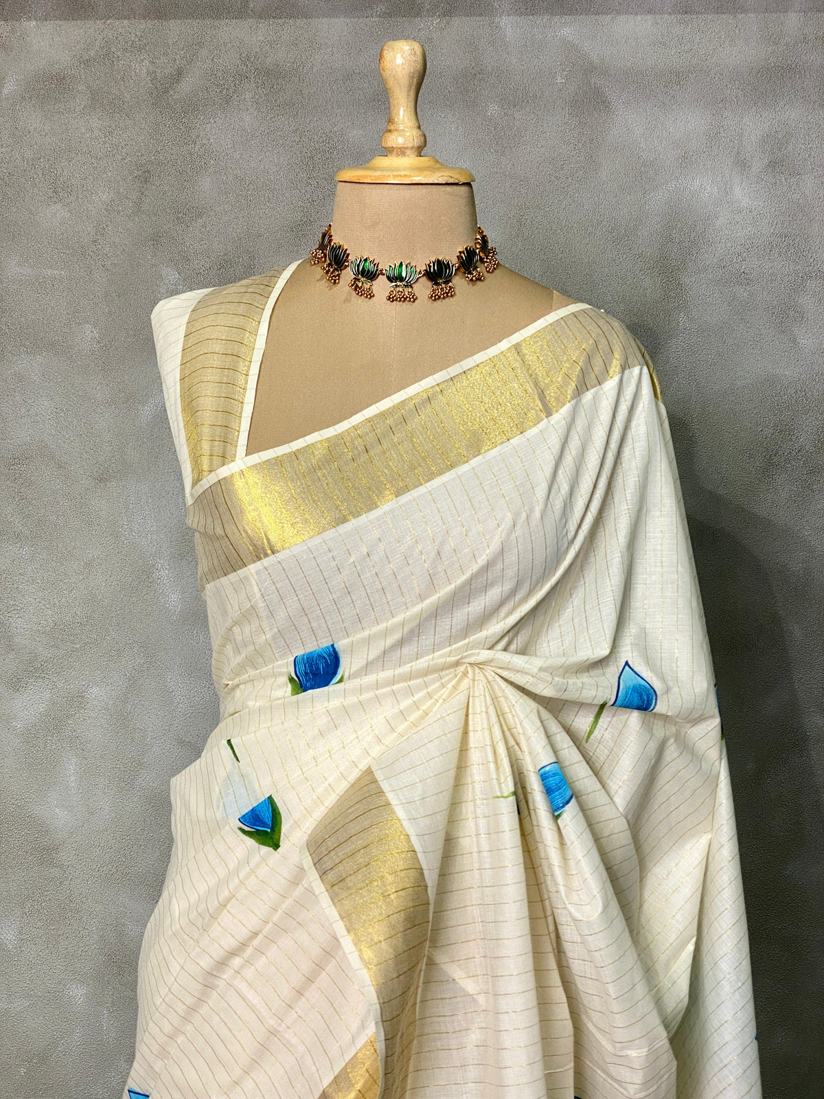 Kerala saree - ONAM6BLUE