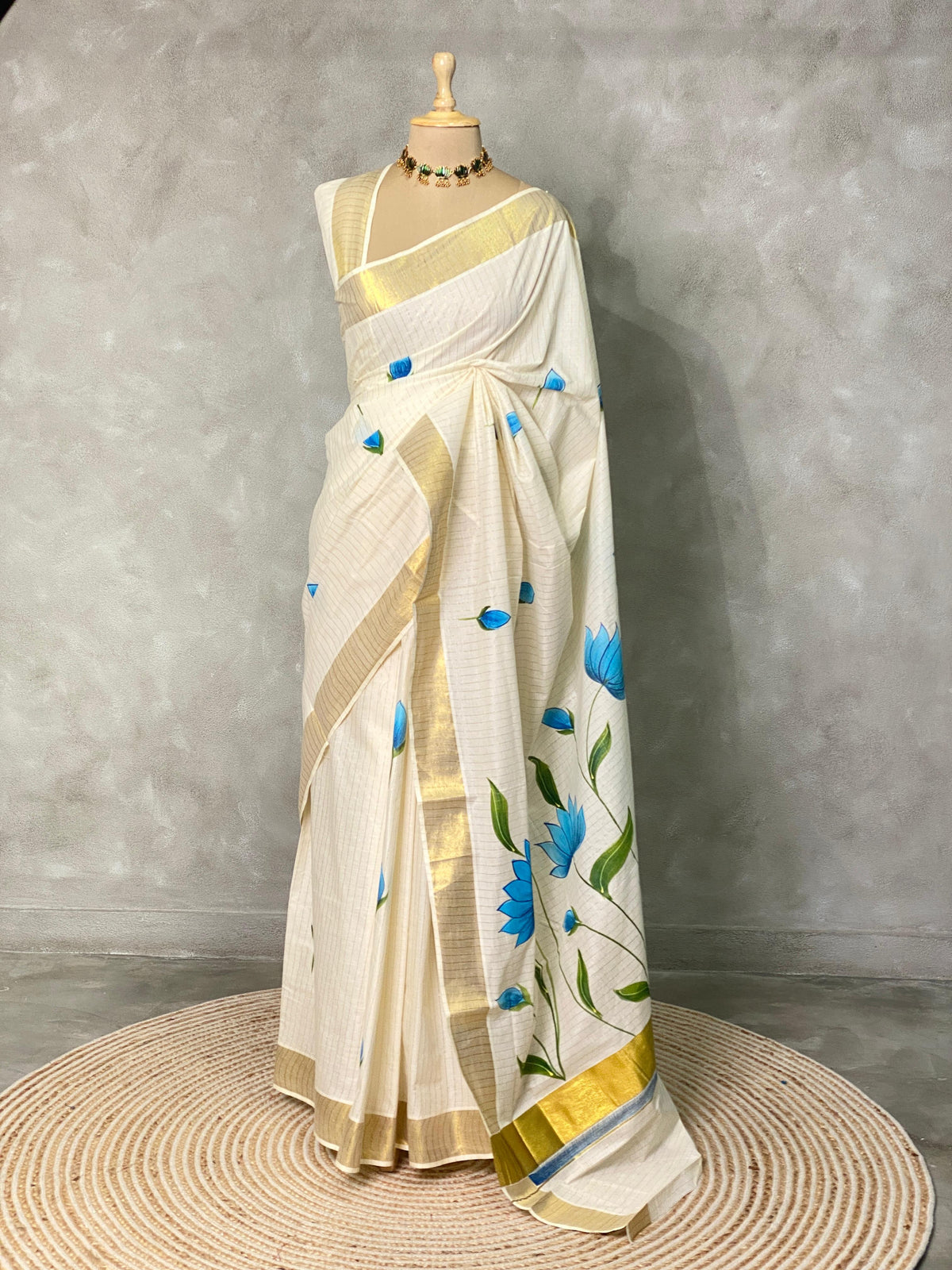 Kerala saree - ONAM6BLUE