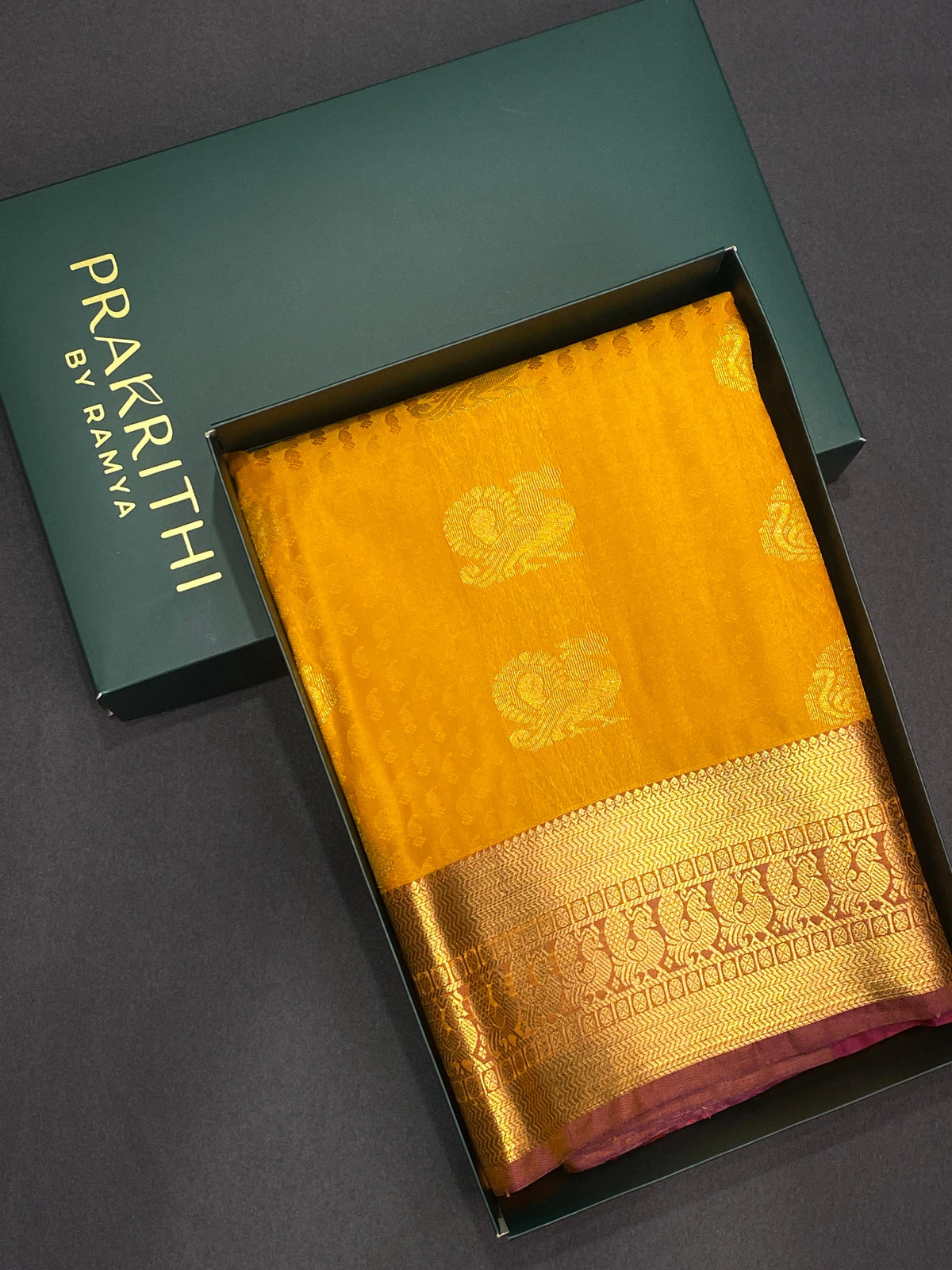 yellow and magenta silk saree- PSP1