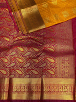 yellow and magenta silk saree- PSP1