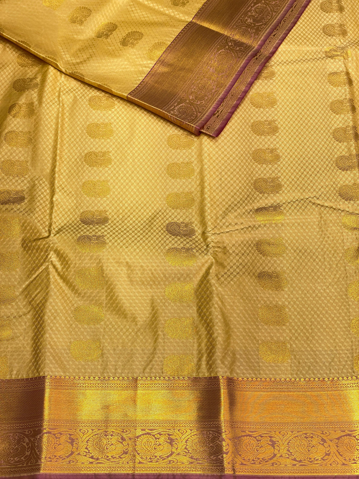 off white and magenta silk saree- PSP7
