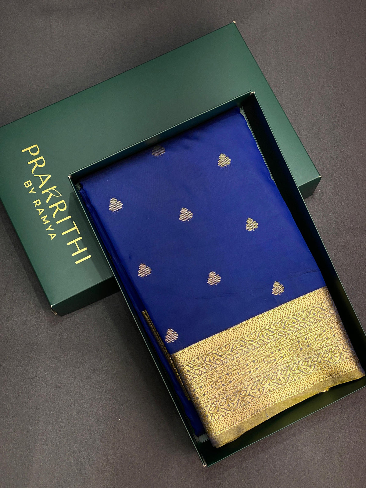 Blue and golden yellow silk saree- PSPP3