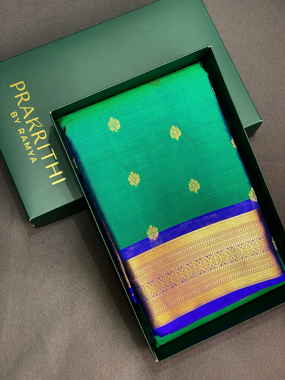 Green and Blue silk saree- PSPP5