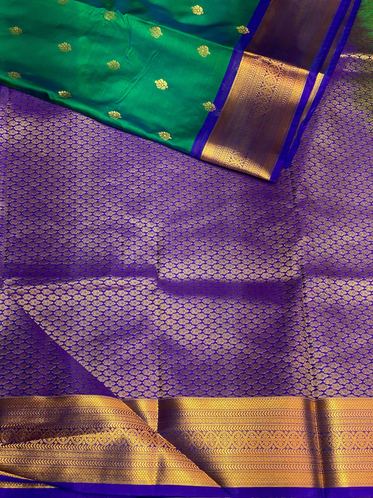 Green and Blue silk saree- PSPP5