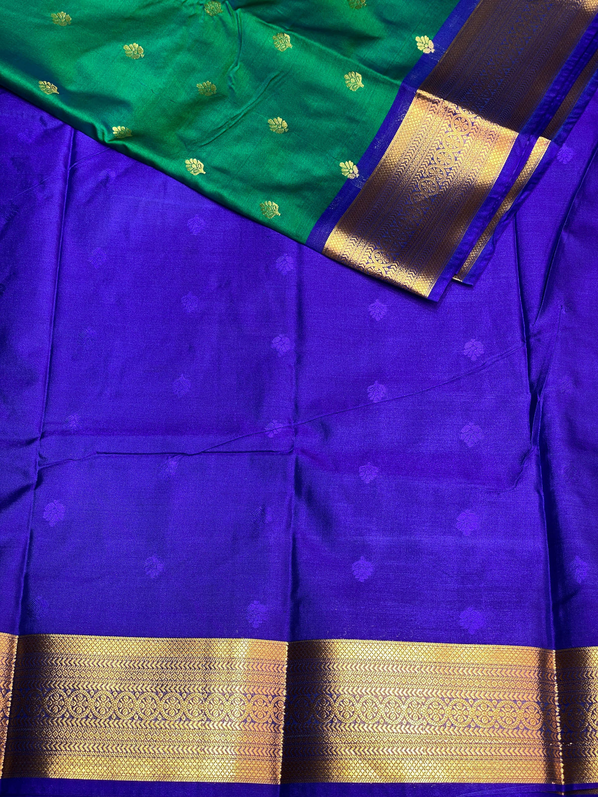 Green and Blue silk saree- PSPP5