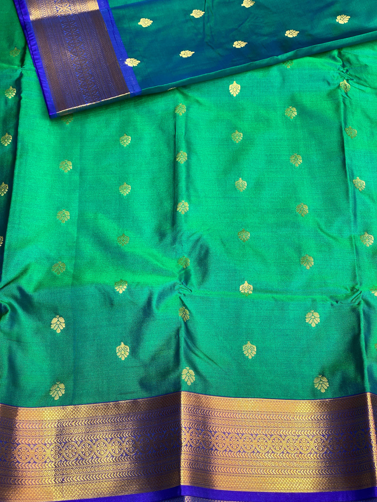Green and Blue silk saree- PSPP5