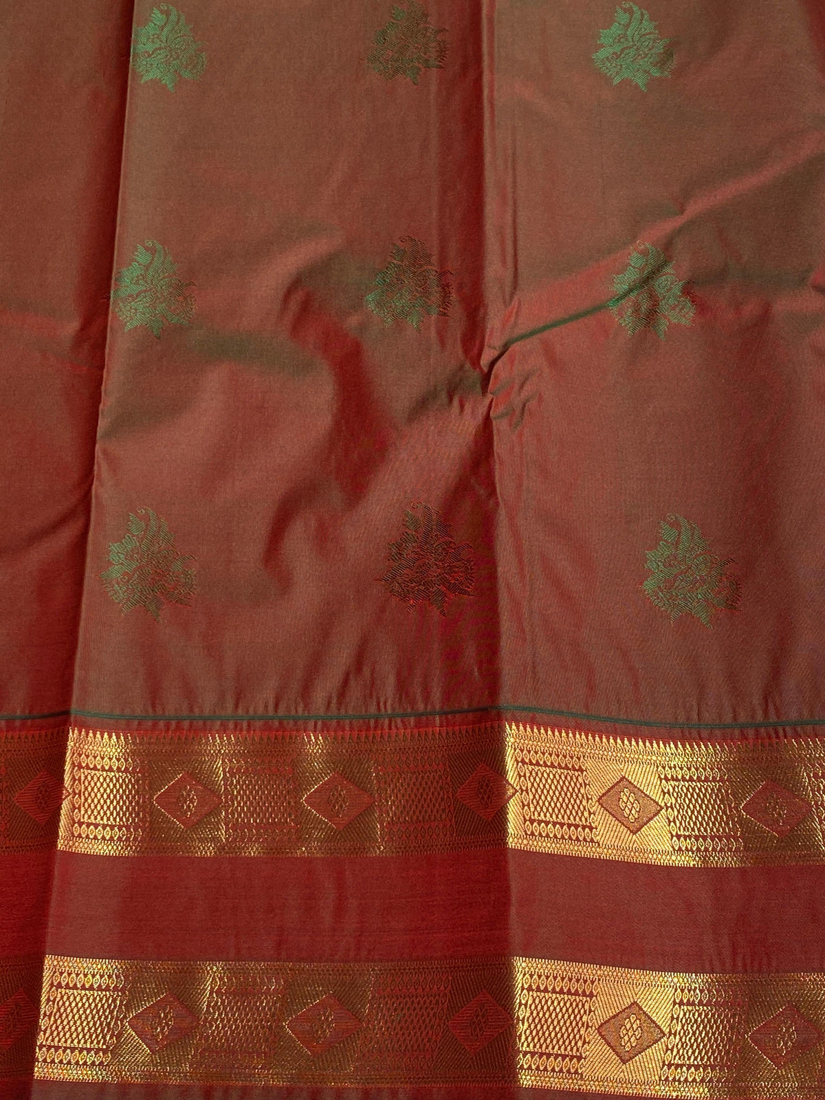 Orange and maroon silk saree- PSSC7a