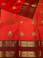 Orange and maroon silk saree- PSSC7a