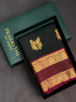 blackish green silk saree- PSSC7B