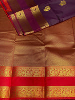 Dark wine and red silk saree- PSSC7C