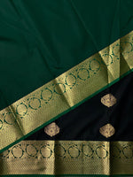 Black and green silk saree- PSPP7