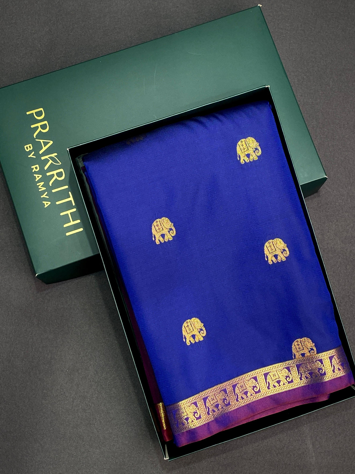 Royal blue and magenta soft silk saree - PSE2