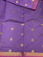 Lavender and maroon soft silk saree - PSE4