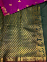 Vadamalli and green soft silk saree - PSE5