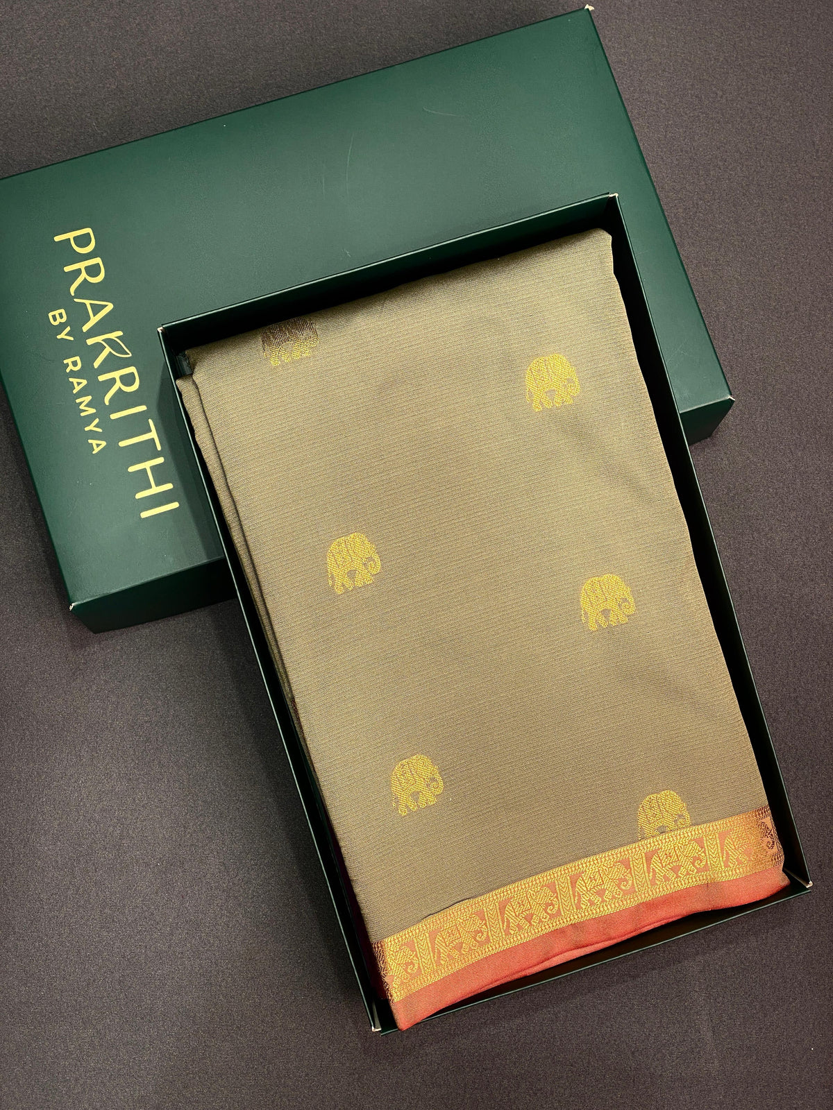 Sage green and maroon soft silk saree - PSE7
