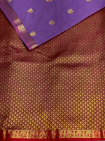Lavender and maroons oft silk saree - PSE14