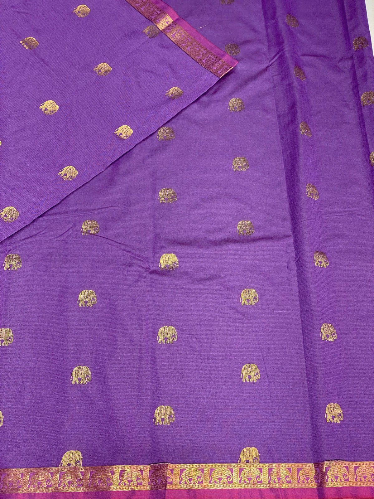 Lavender and maroons oft silk saree - PSE14