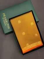 Mustard yellow and magenta soft silk saree - PSE8