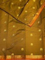 Mustard yellow and magenta soft silk saree - PSE8