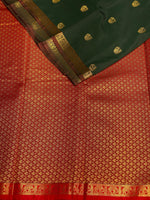 Dark green and maroon soft silk saree - PSE9