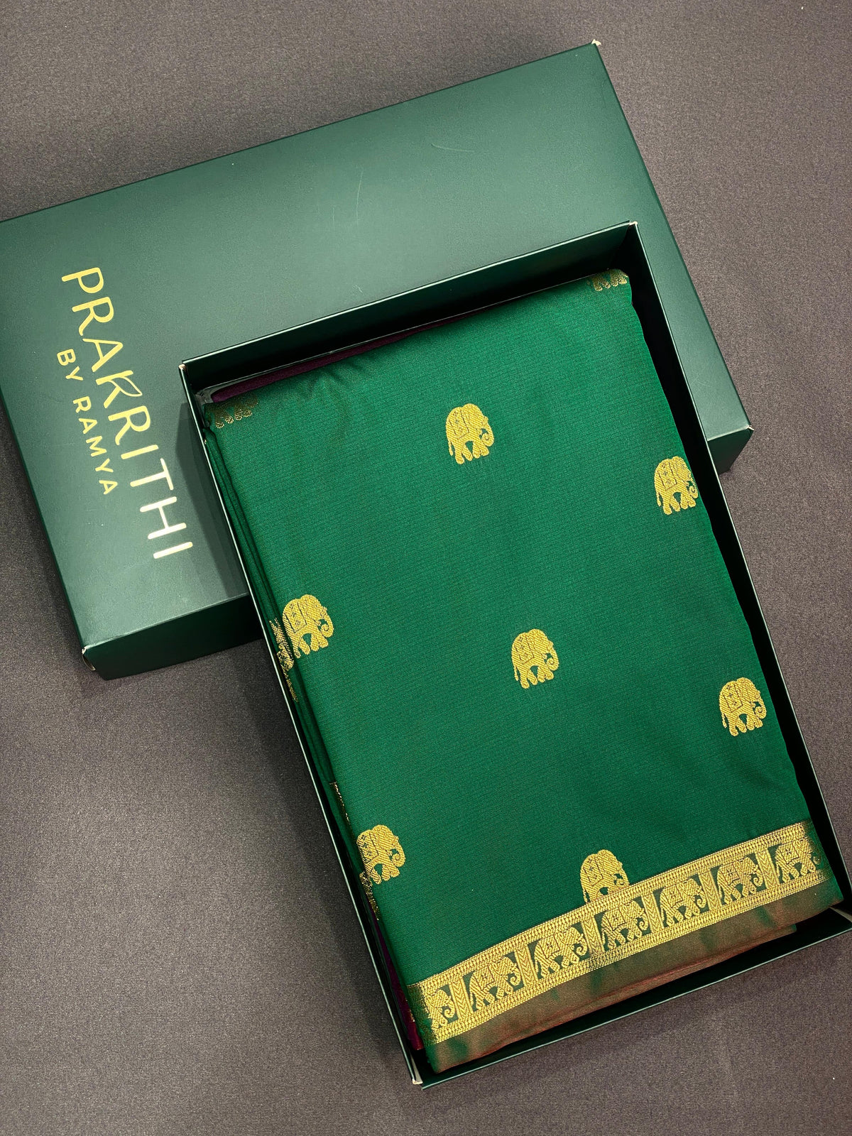 Green and purple soft silk saree - PSE11