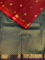Maroon and blue soft silk saree - PSE12