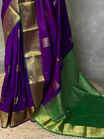 Violet and green silk saree- PSPP10