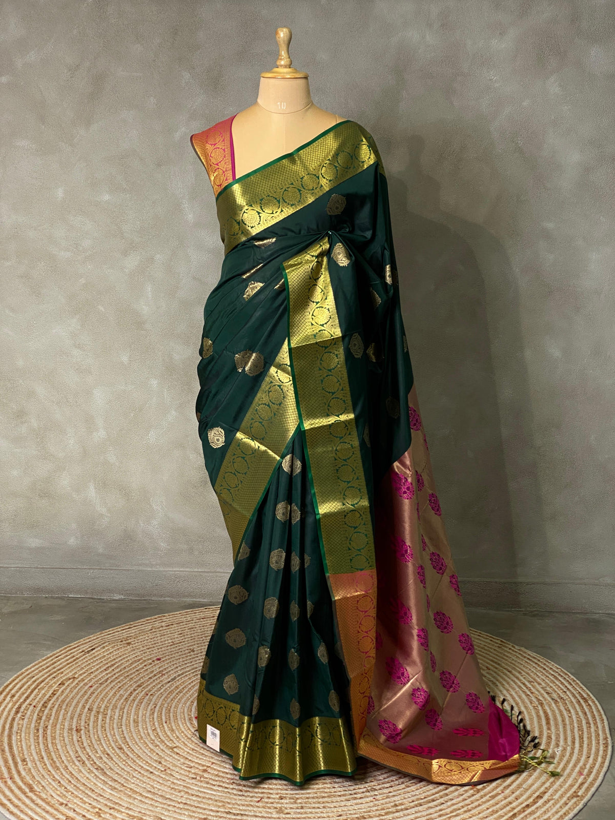 Green and purple silk saree- PSPP11