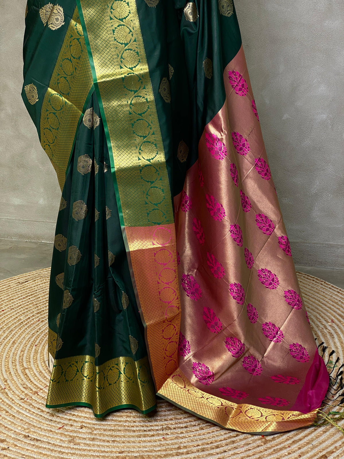 Green and purple silk saree- PSPP11