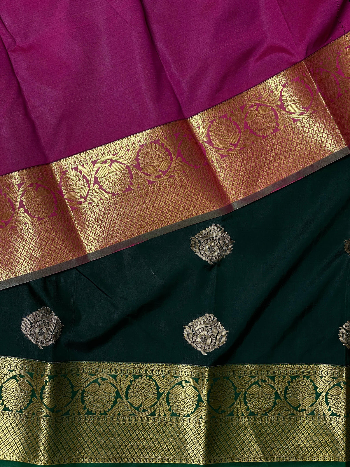 Green and purple silk saree- PSPP11