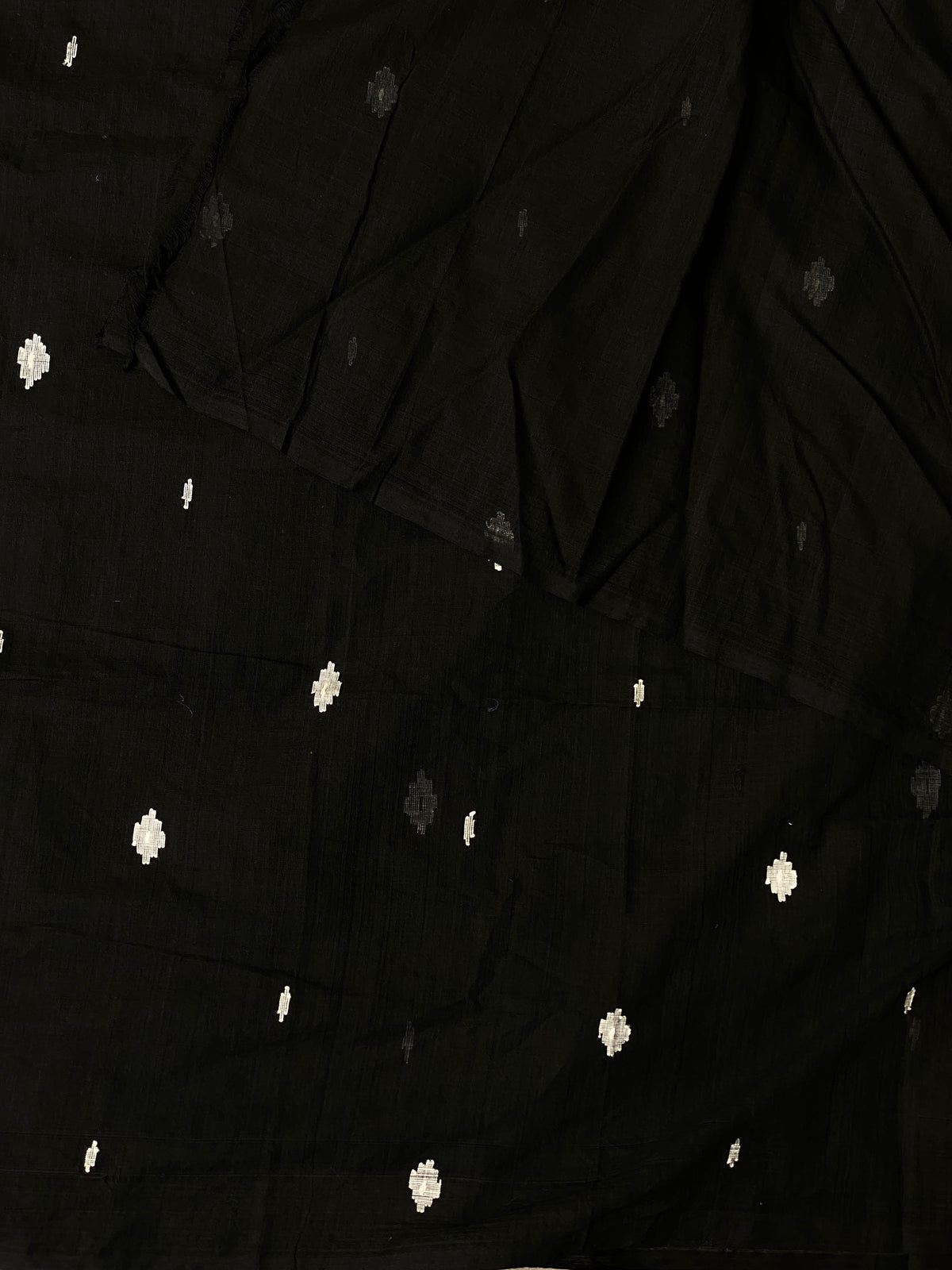Handloom khadi cotton saree in black - PKHADI2
