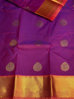 Purple and peach silk saree- PSSC7D