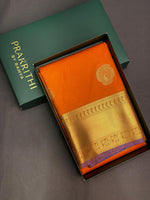 Orange silk saree- PSSC7E