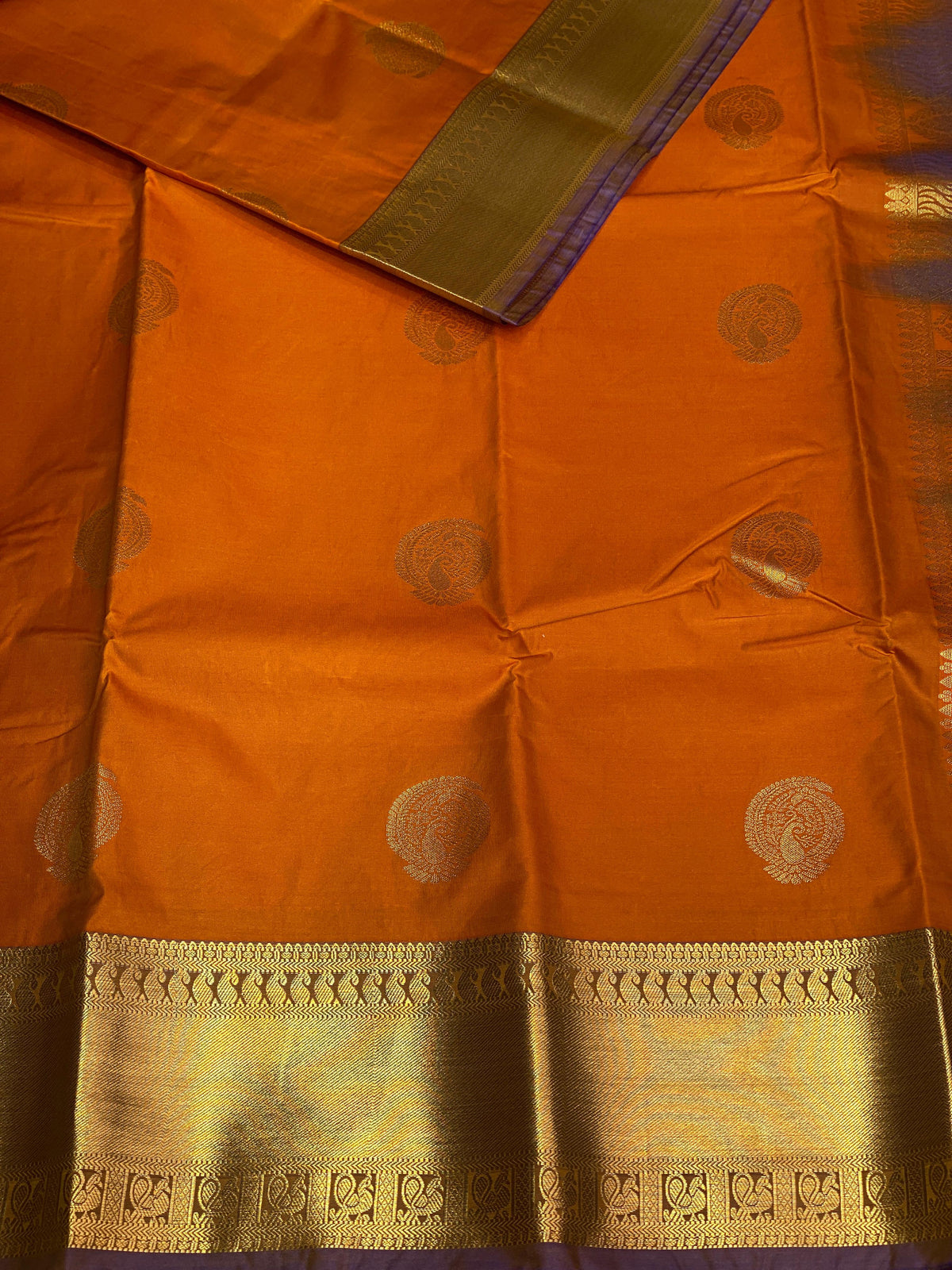 Orange silk saree- PSSC7E
