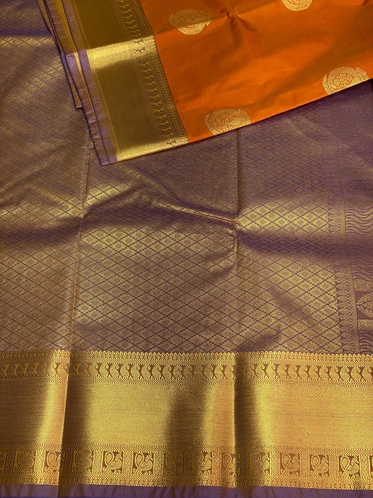 Orange silk saree- PSSC7E