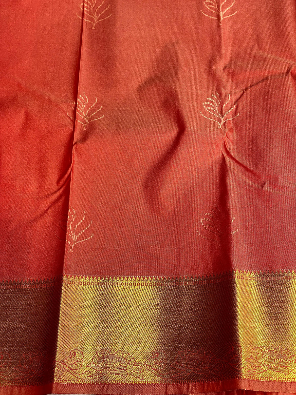 Maroon and peach silk saree- PSSC7F