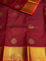Maroon and peach silk saree- PSSC7F