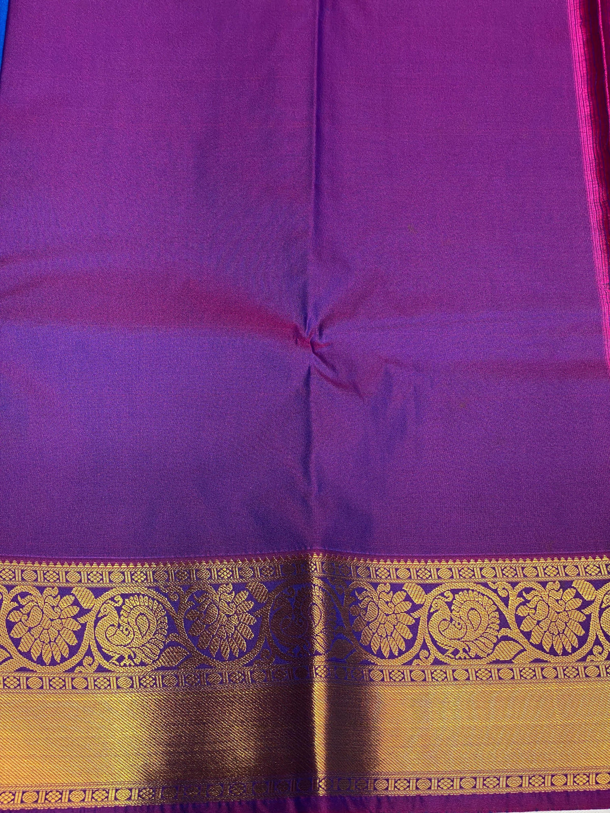 Blue and violet silk saree- PSSC7G