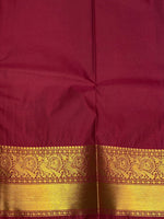 Deep golden yellow and maronn silk saree- PSSC7I