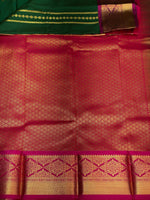 Dark green and magenta silk saree- PSSC8