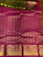 Olive green and magenta silk saree- PSSC8A