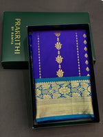 Royal blue and blue silk saree- PSSC8B