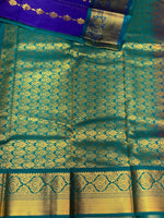 Royal blue and blue silk saree- PSSC8B