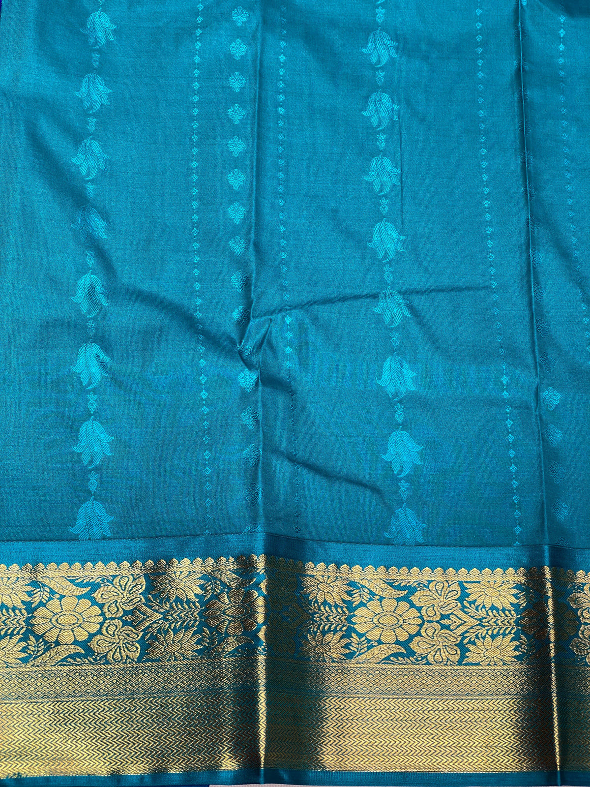 Royal blue and blue silk saree- PSSC8B